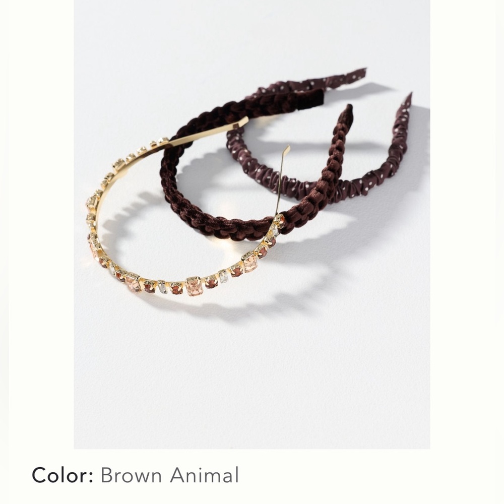 Gold and Brown Headband Set